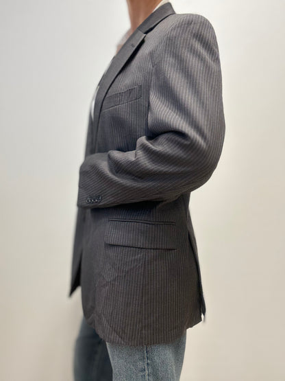 Vintage Tommy Hilfiger Wool Pinstripe Blazer in Charcoal Grey