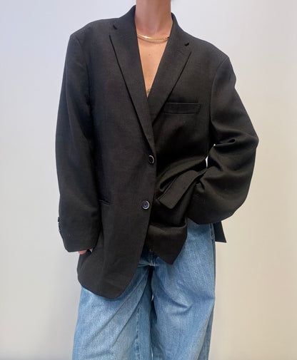 Vintage Tommy Hilfiger Zwarte Wollen Blazer