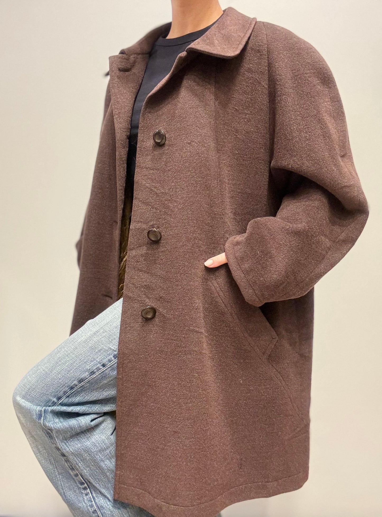 Steinbock wollen jas bruin