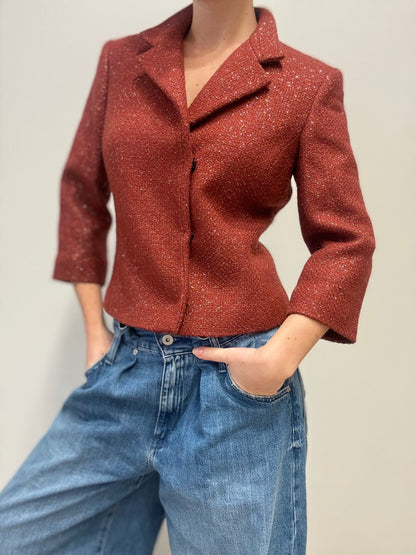 Steenrode blazer met glitter