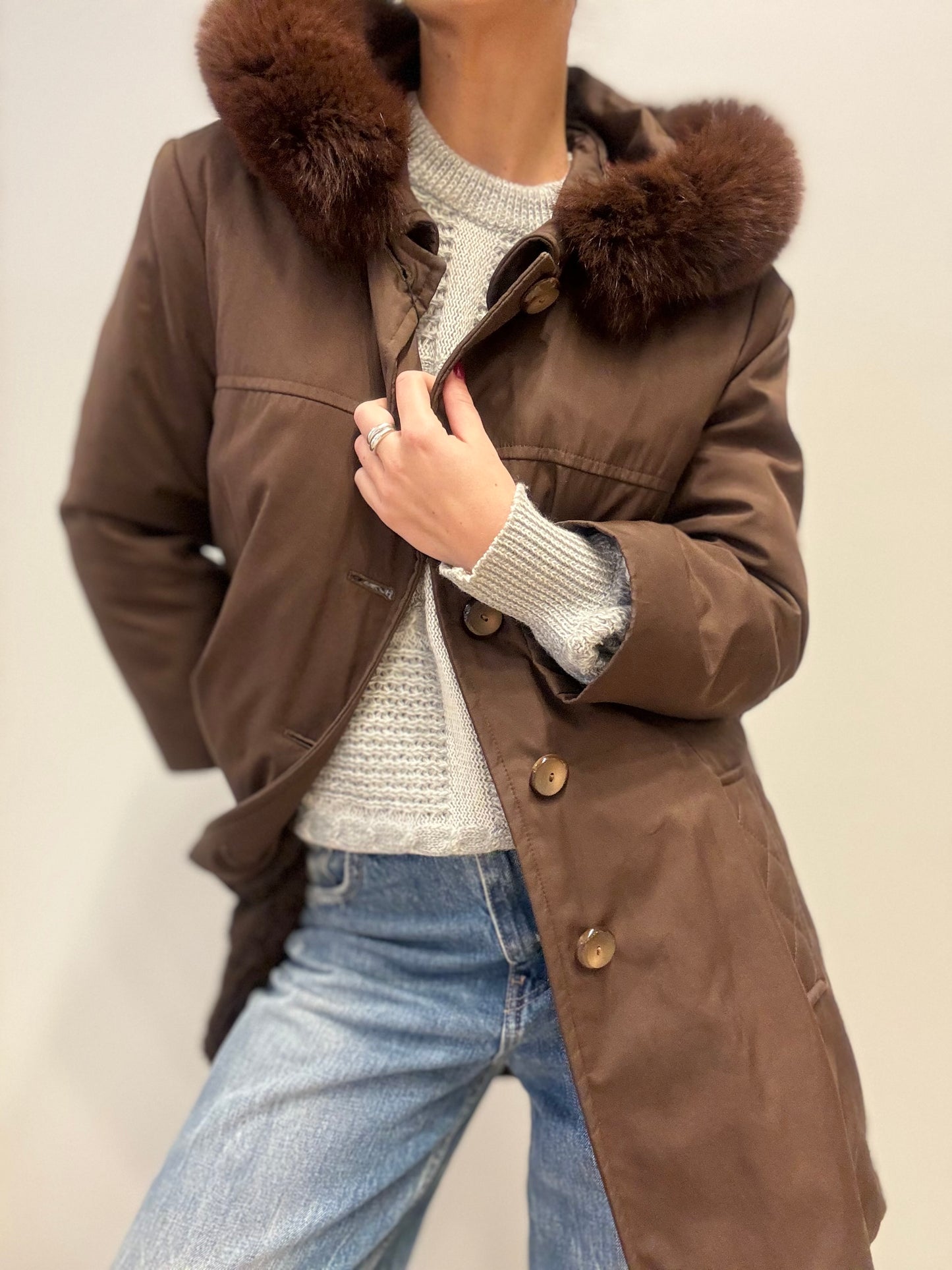 Marturano Italiaanse Parka met Bontvoering