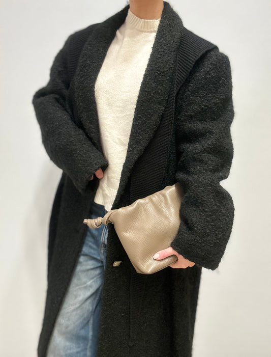 Vintage wollen bouclé mantel