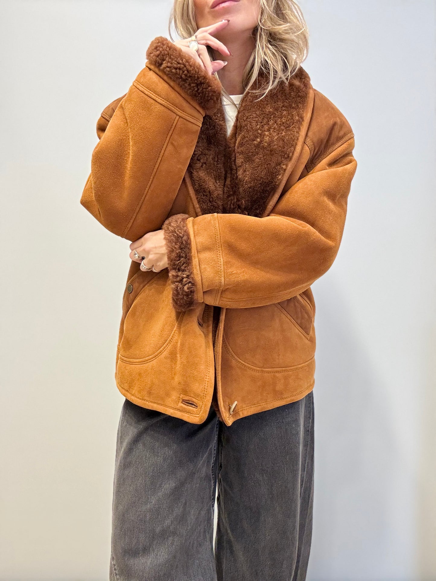 Cognac lammy coat
