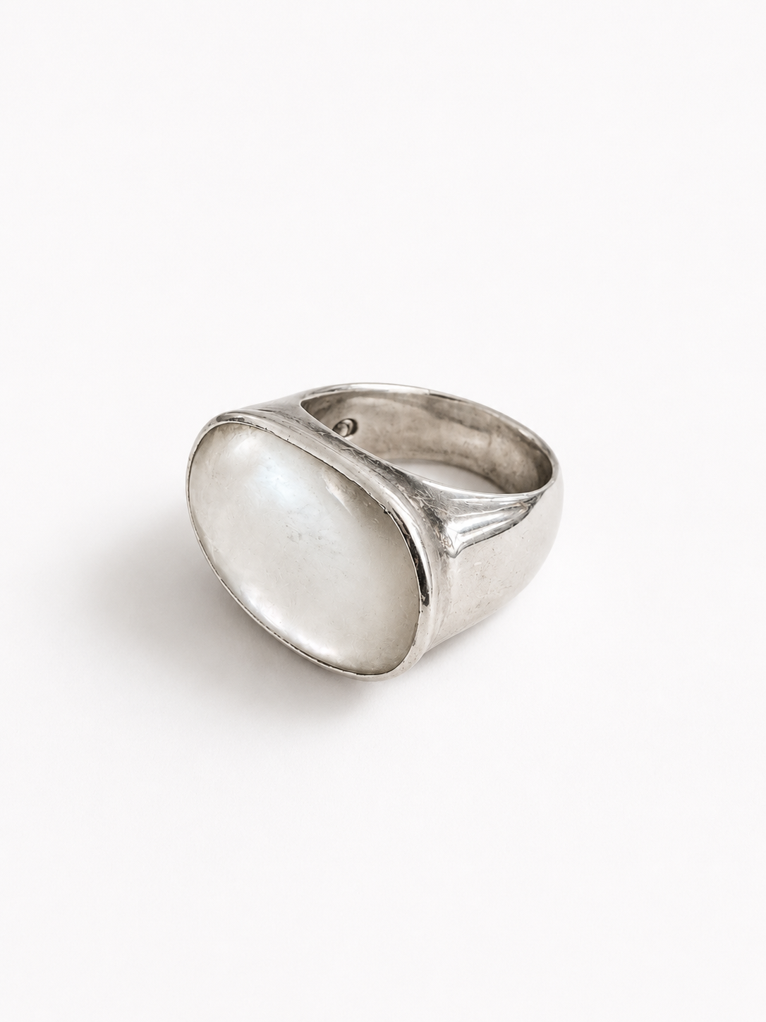Vintage 925 Zilveren Ring met Ovale Maansteen