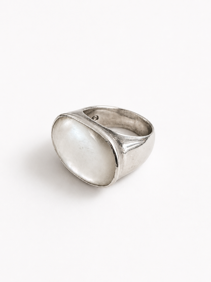 Vintage 925 Zilveren Ring met Ovale Maansteen