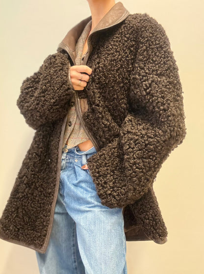 Dubbelzijdige Lammycoat – Leer & Teddy