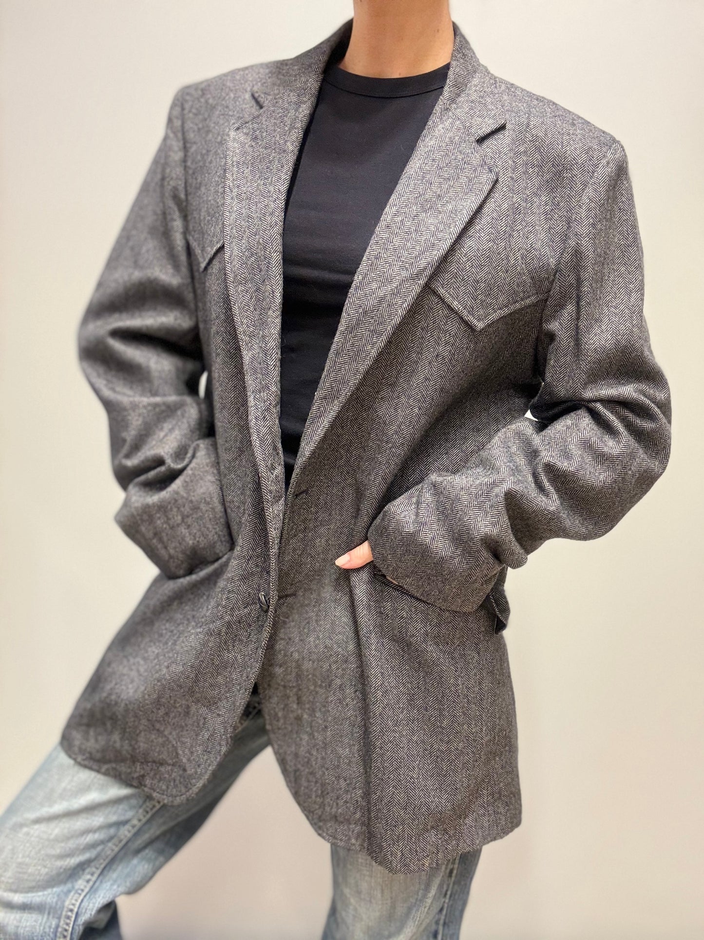 Vintage wrangler blazer grijs