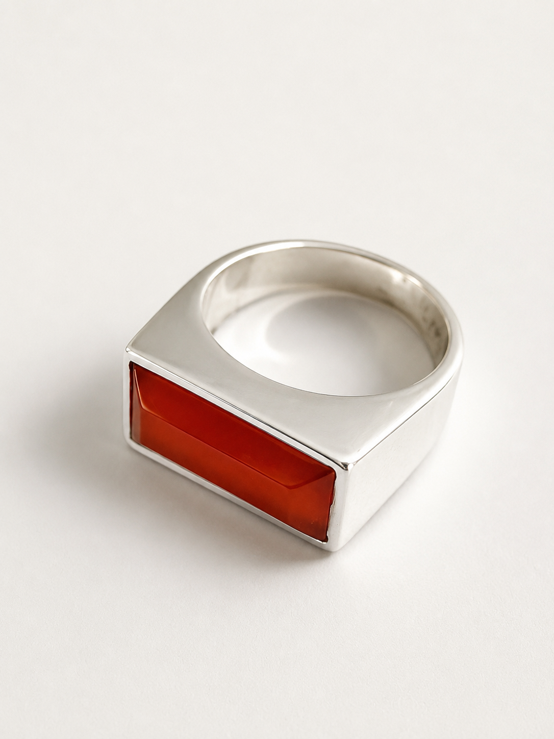 Sterling zilveren ring rechthoek