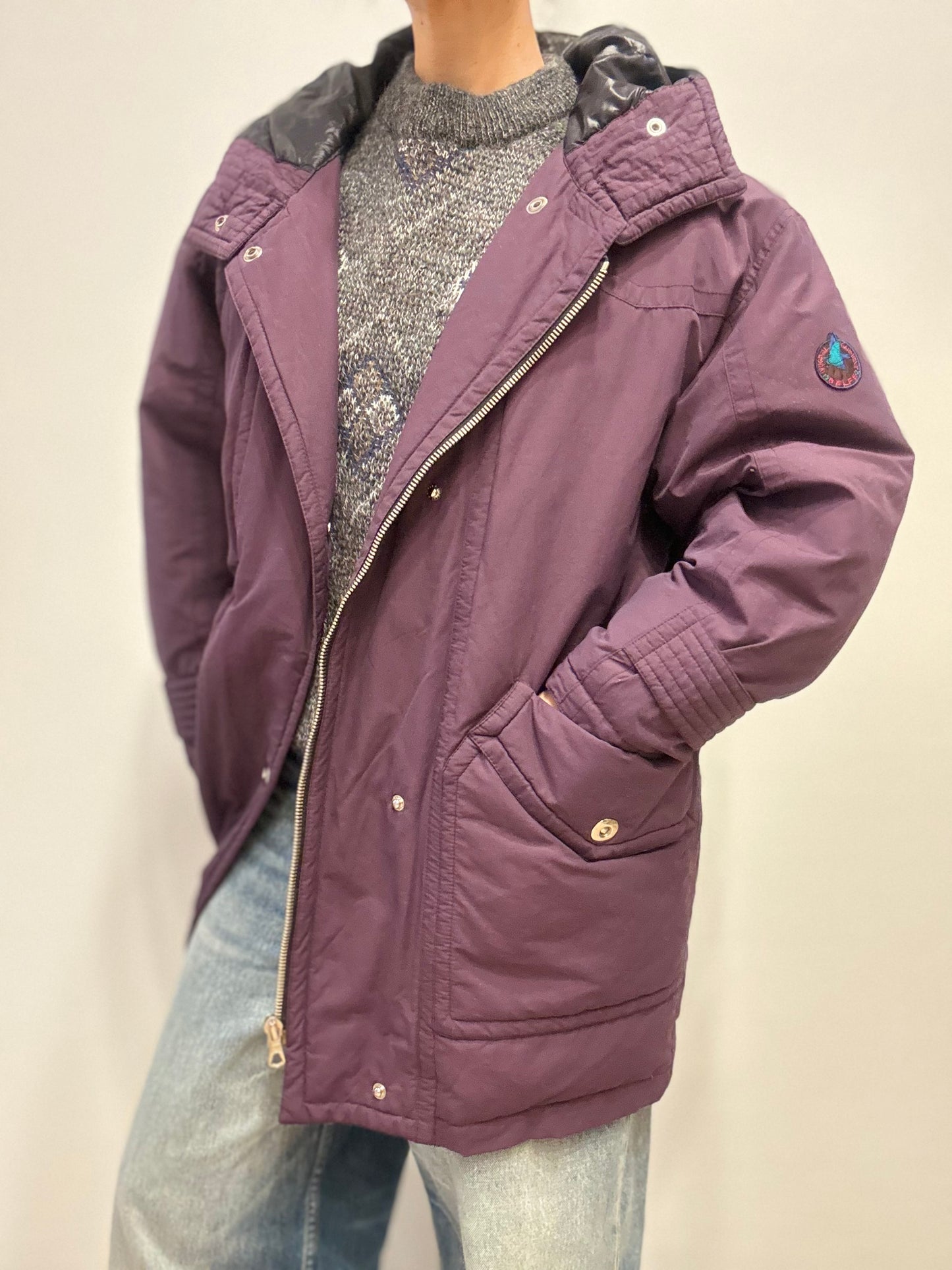 Vintage paarse pufferjas