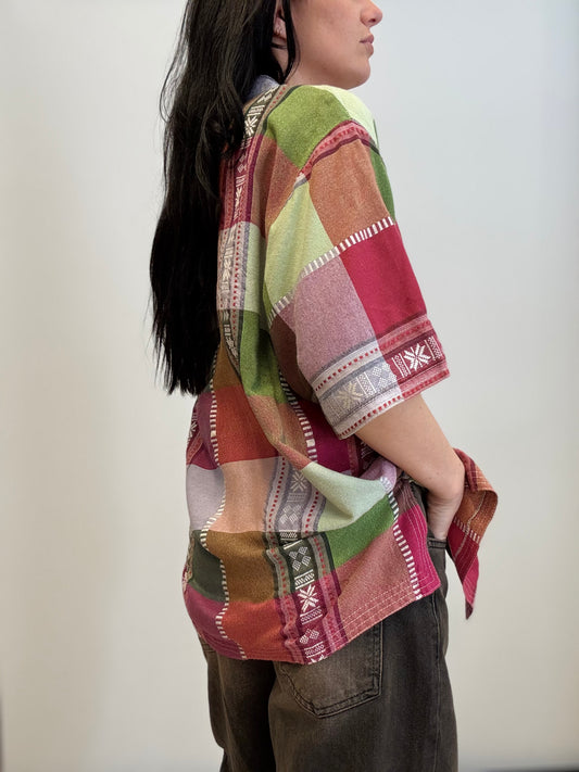 One-of-a-Kind Silk Patch Shirt