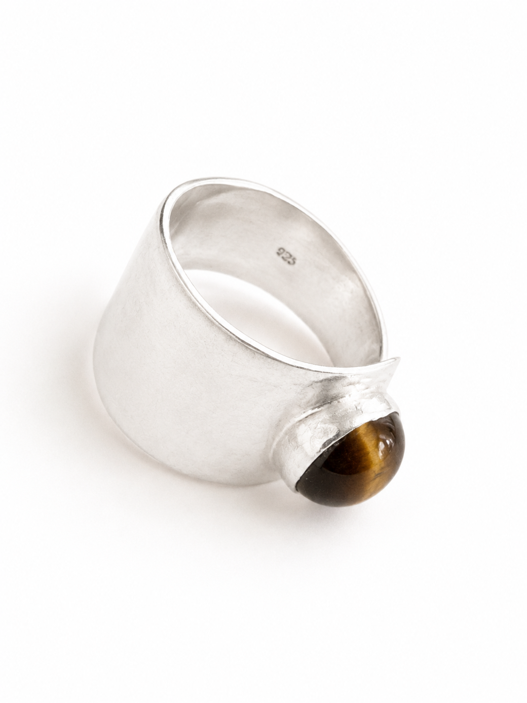 Vintage 925 Zilveren Ring met Tijgeroog