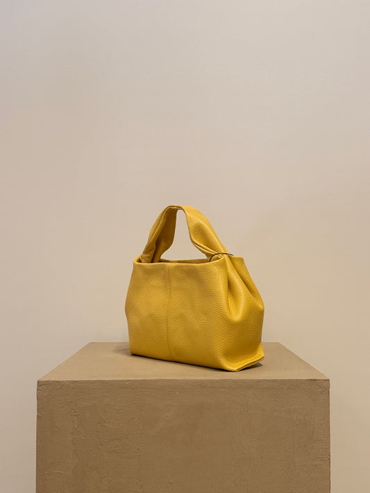 Yenvi classic grain yellow leather bag