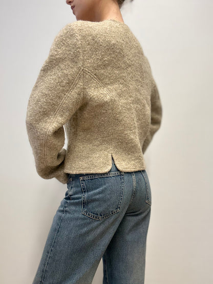 Vintage Boiled Wool Jacket by Giesswein in Beige