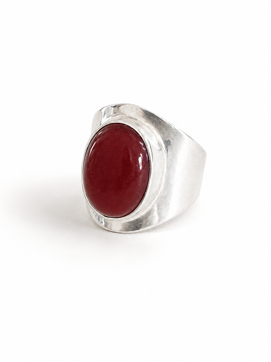 925 Sterling Silver Carnelian Signet Ring