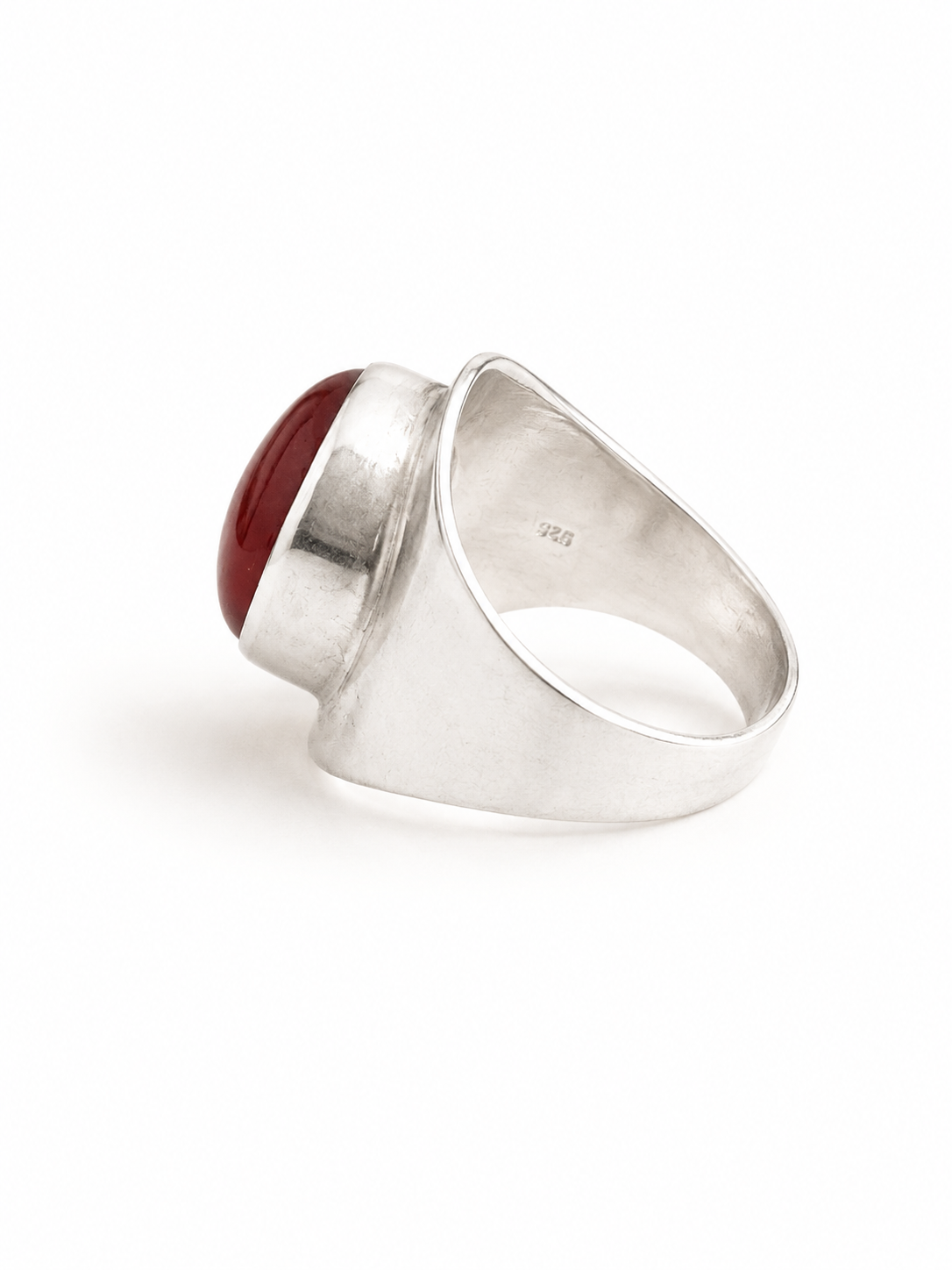 925 Sterling Silver Carnelian Signet Ring