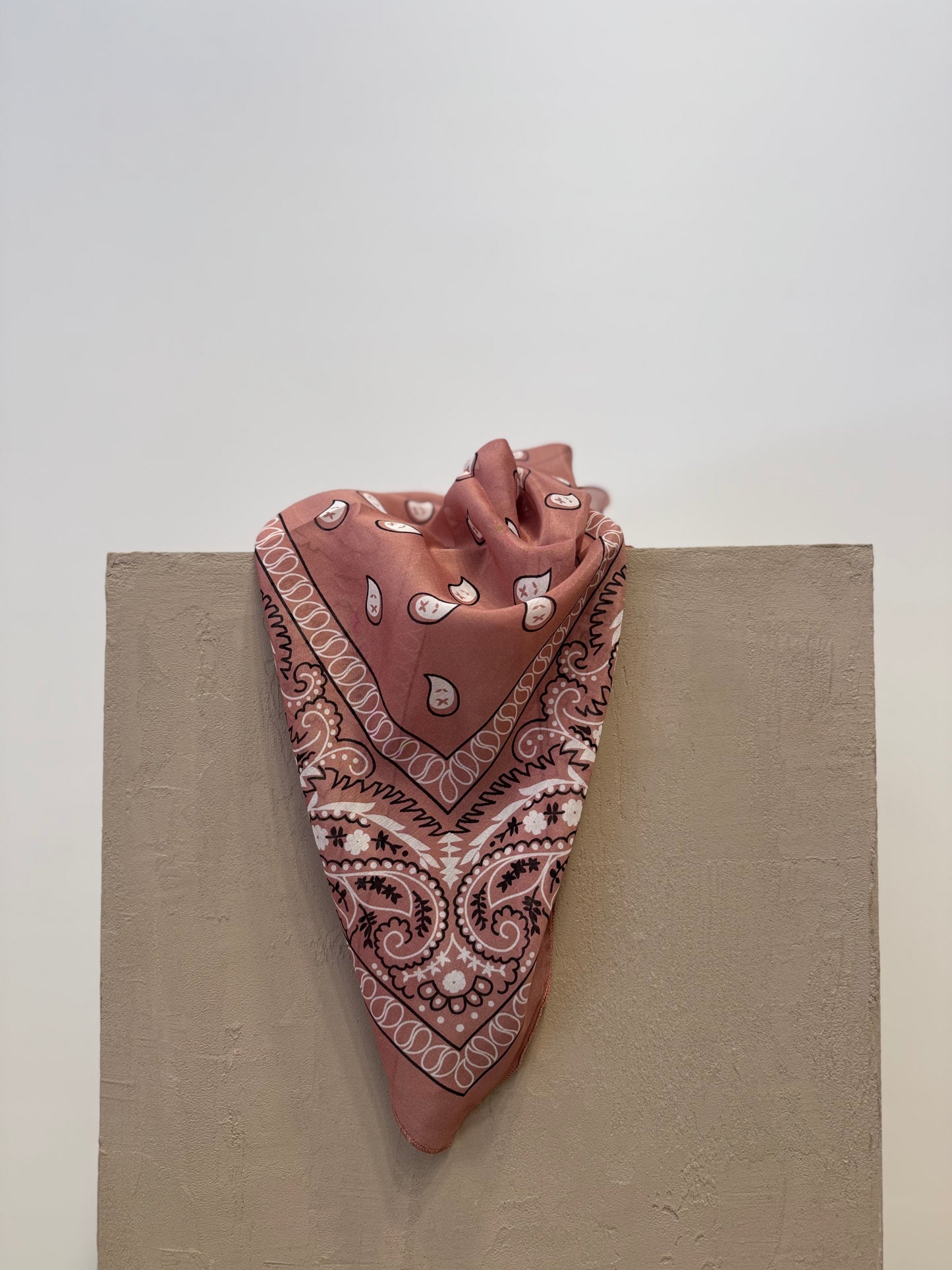 Dusty Pink Paisley Silk-Cotton Scarf