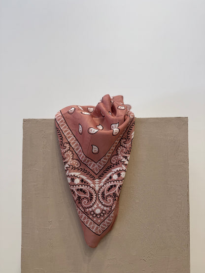 Dusty Pink Paisley Silk-Cotton Scarf