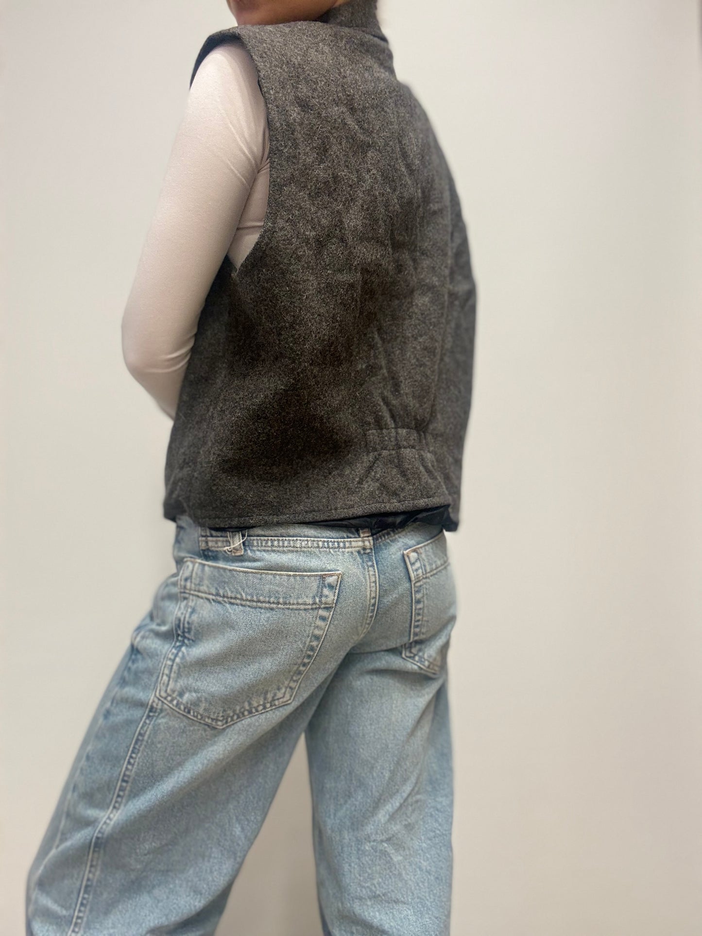 Wollen gilet USA - Grijs