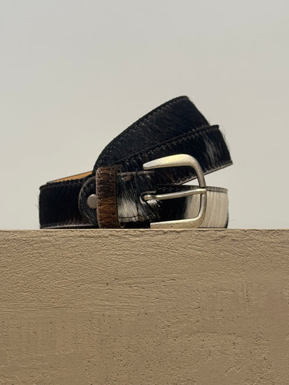 Cowhide Leather Belt – Silver Buckle