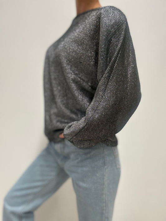 Metallic zilveren top