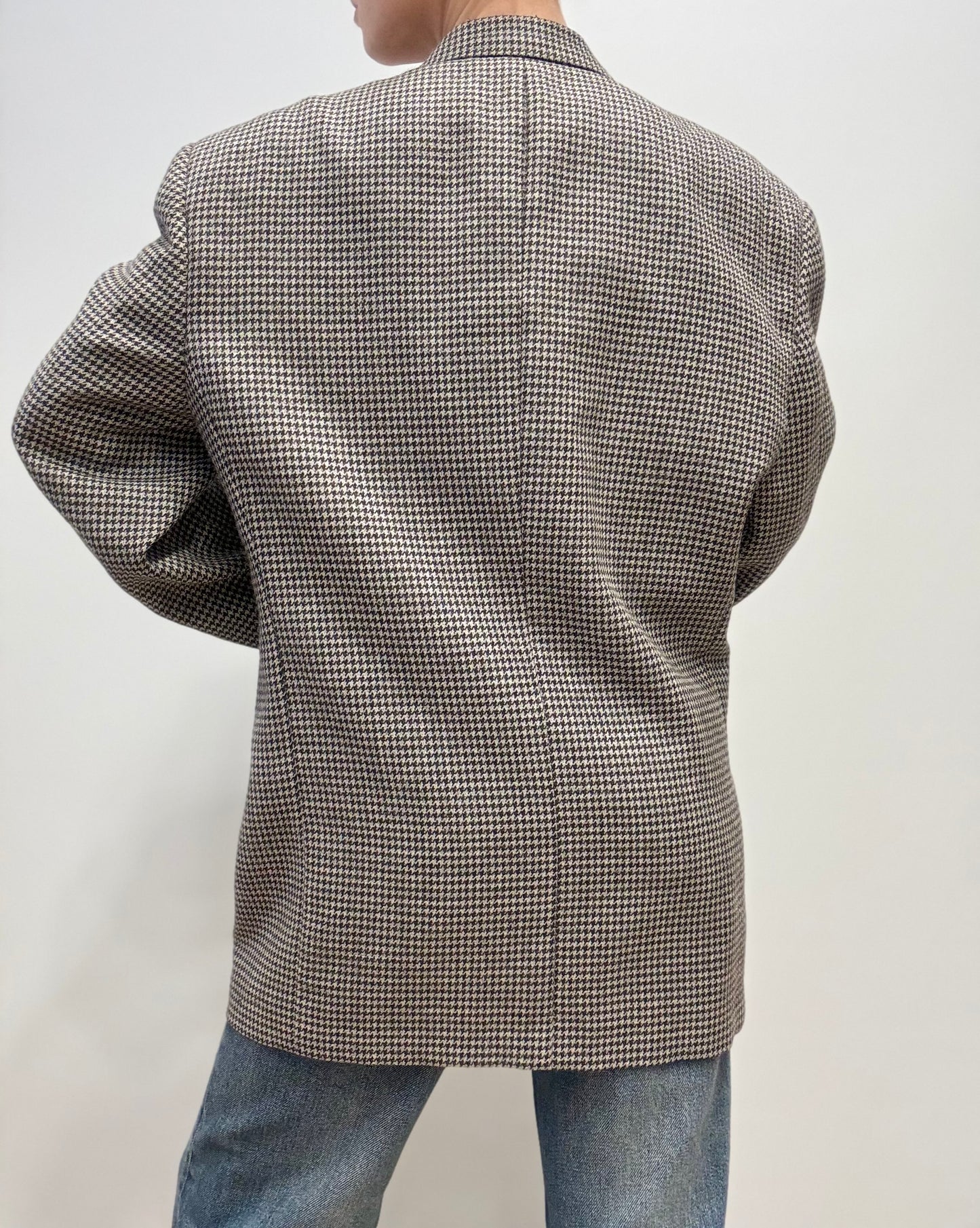 Vintage Valentino Houndstooth Blazer in Grey & Black
