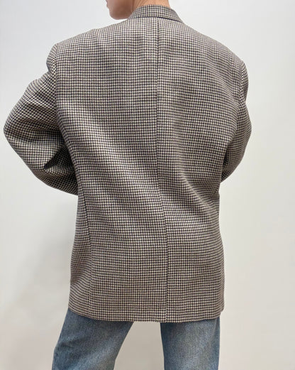 Vintage Valentino Houndstooth Blazer in Grey & Black