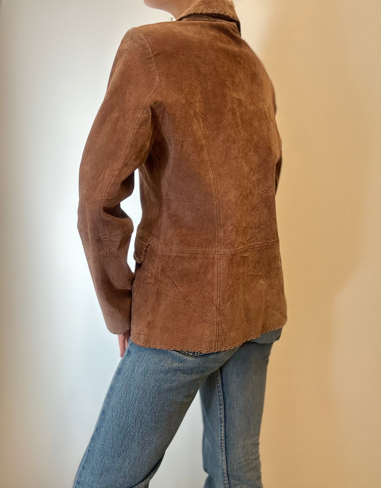 Vintage Suède Blazer in Warme Taupebruine Tint