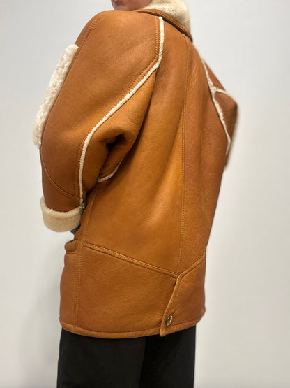 Vintage Shearling Jas in Cognacbruin