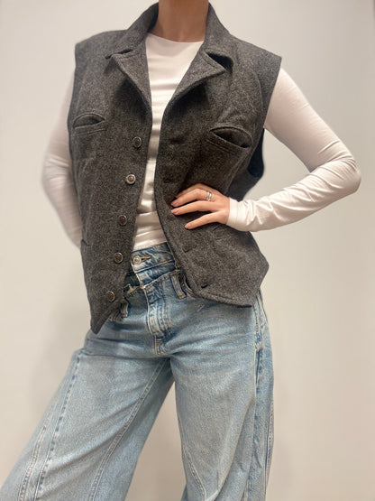 Wollen gilet USA - Grijs