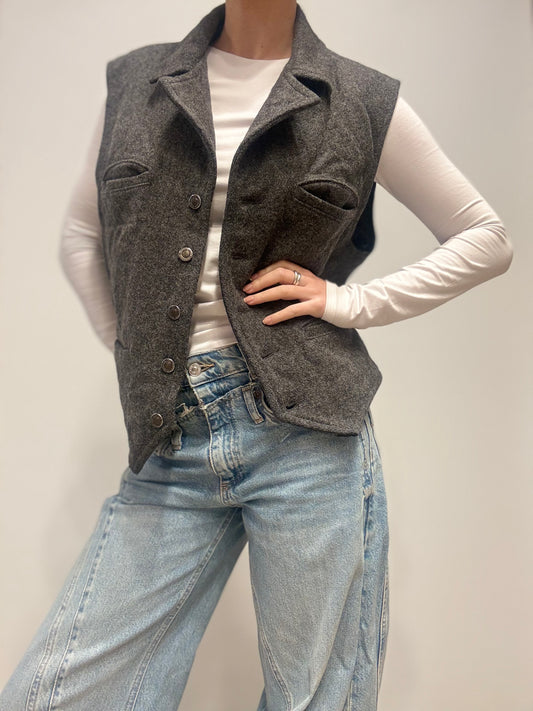Wollen gilet USA - Grijs