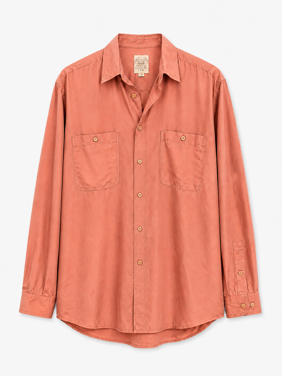 Vintage Salmon Silk Shirt