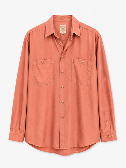 Vintage Salmon Silk Shirt