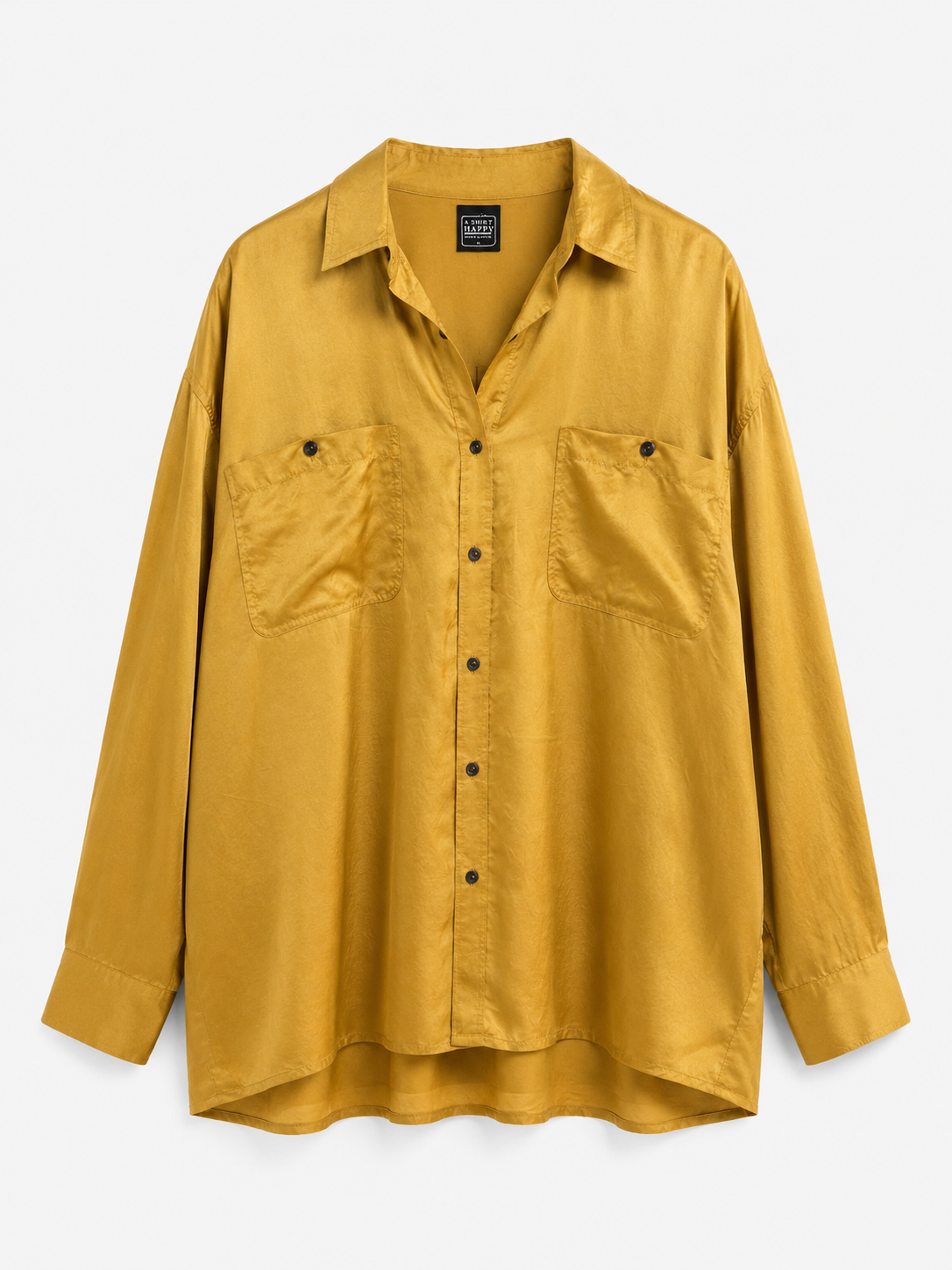 Vintage Mustard Silk Blouse
