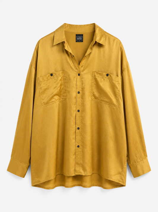 Vintage Mustard Silk Blouse