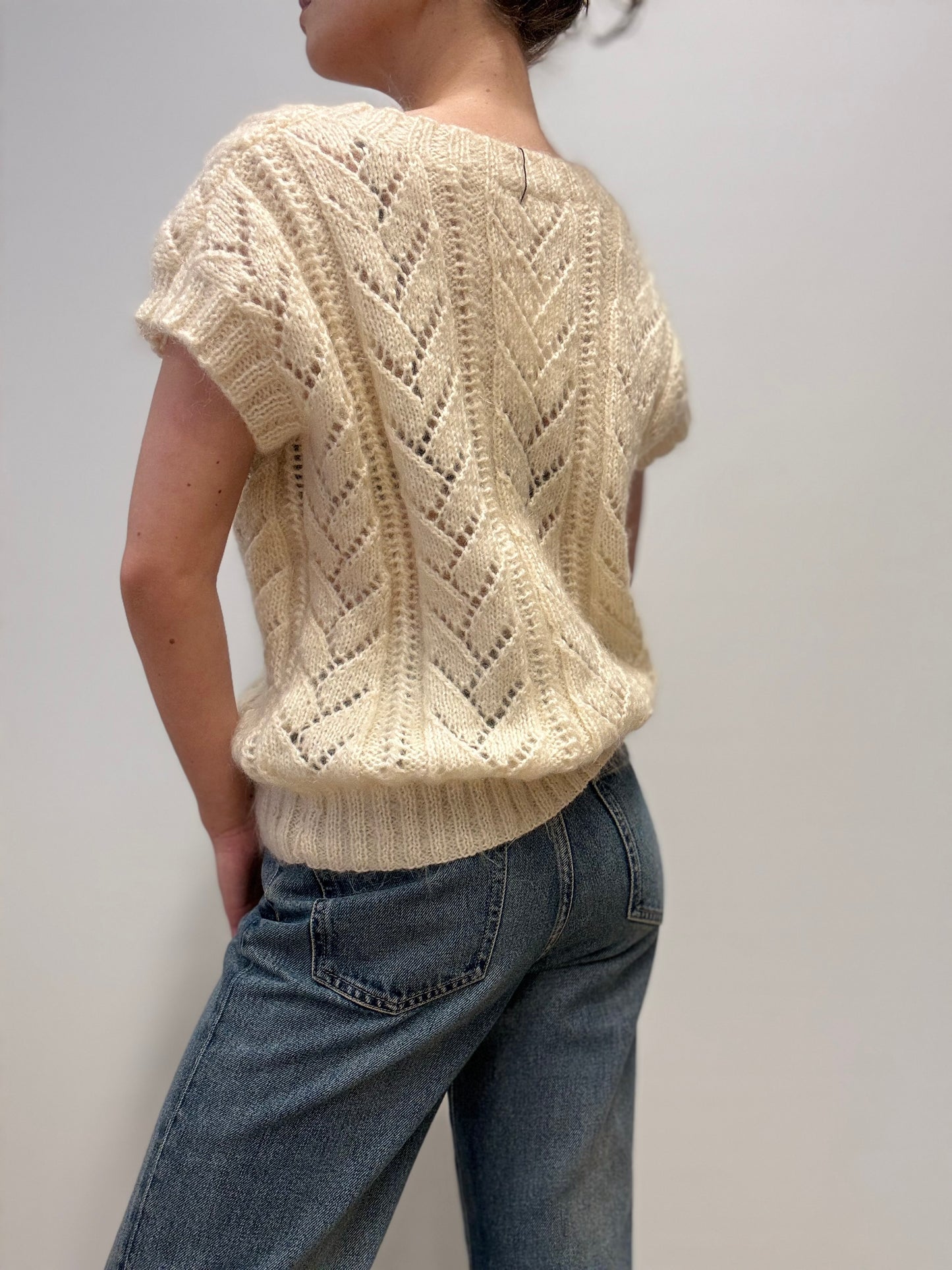 Vintage Wool Cream Knit Vest