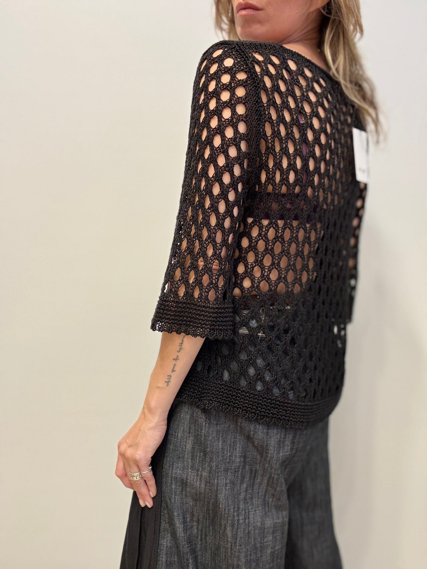 Black crochet top