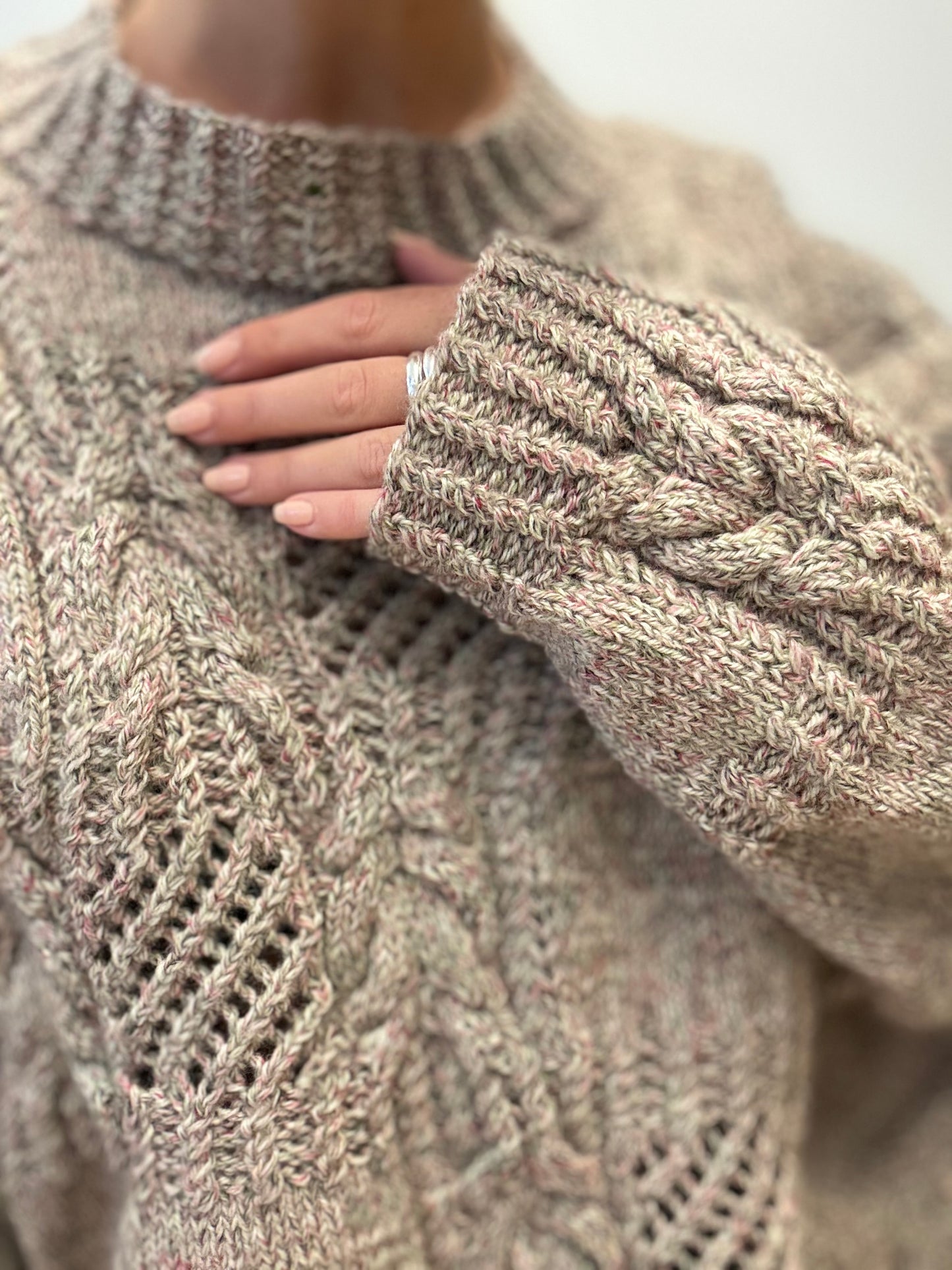 Vintage Knitted Sweater in Taupe Mix