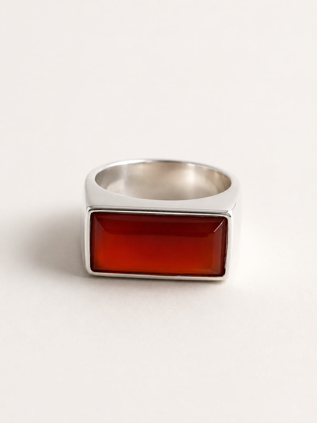 Sterling zilveren ring rechthoek