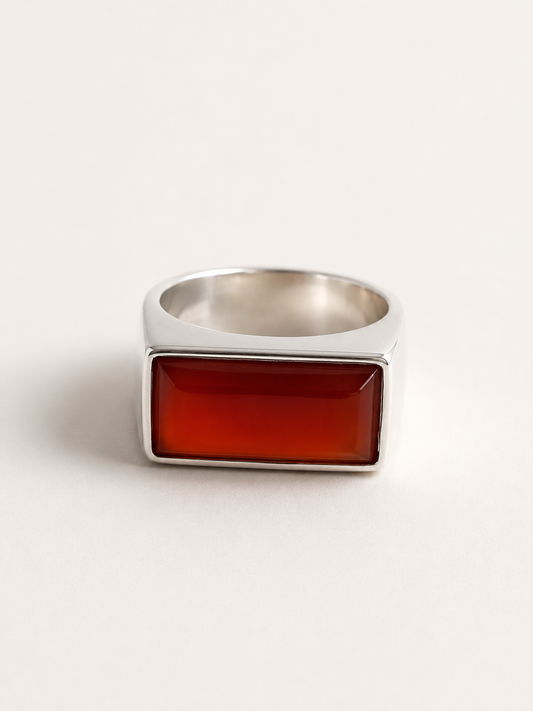 Sterling zilveren ring rechthoek