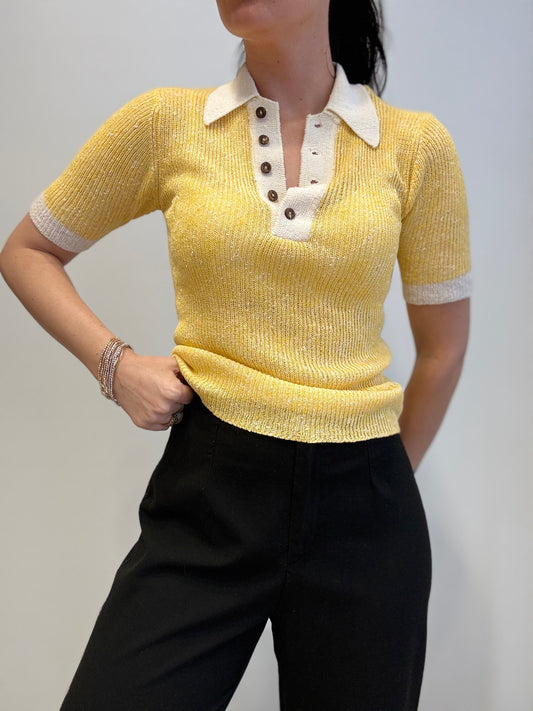 Vintage Knit Polo Top