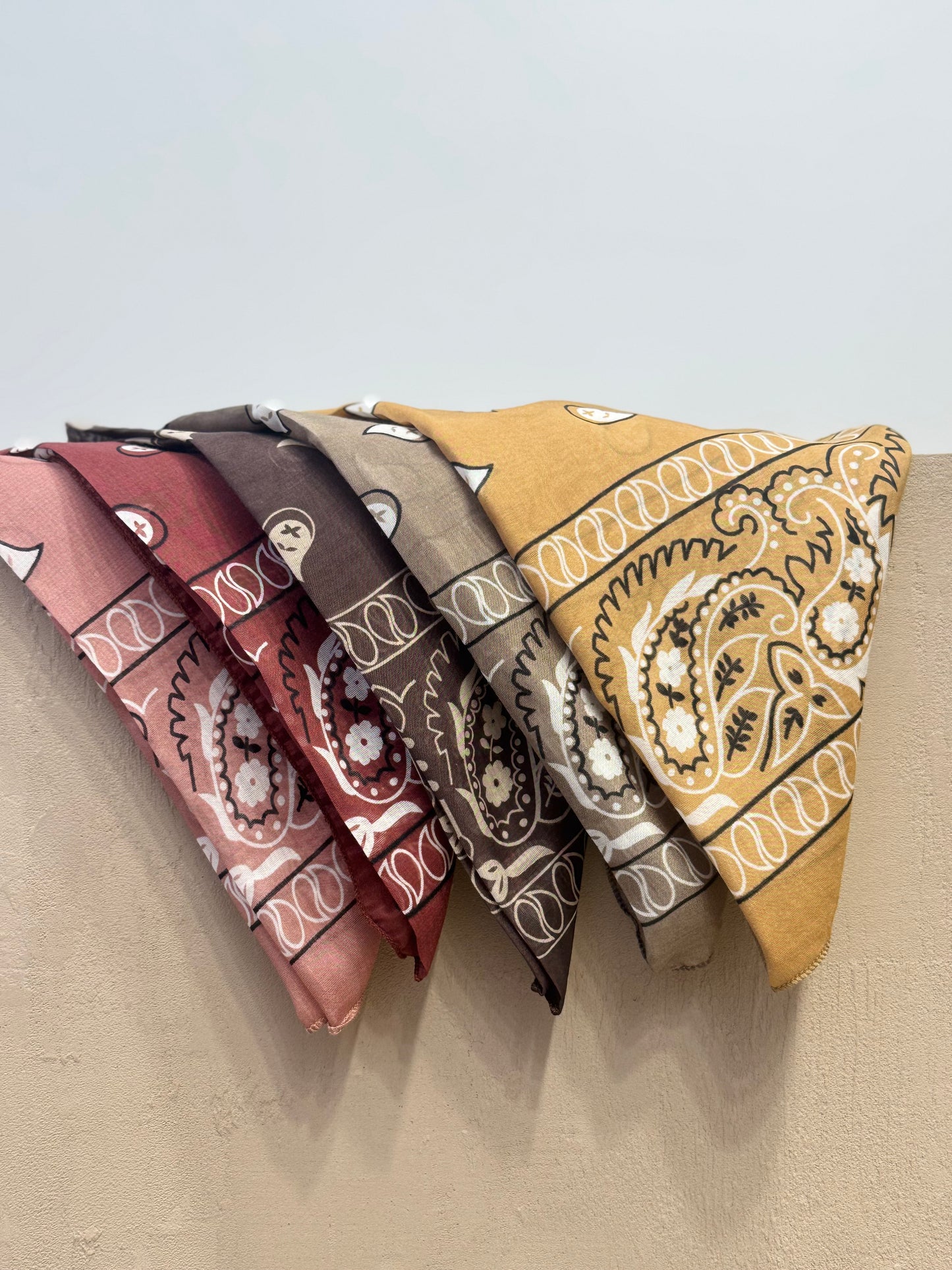 Dusty Pink Paisley Silk-Cotton Scarf