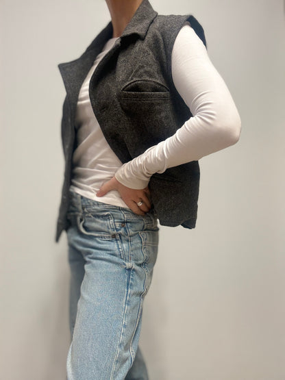 Wollen gilet USA - Grijs