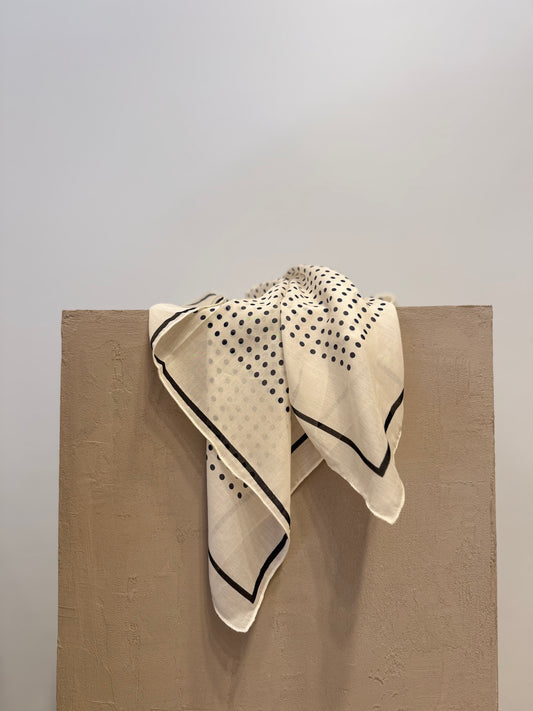 Polka Dot Silk-Cotton Scarf