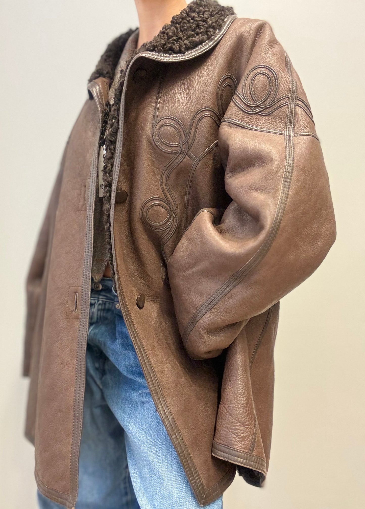 Dubbelzijdige Lammycoat – Leer & Teddy