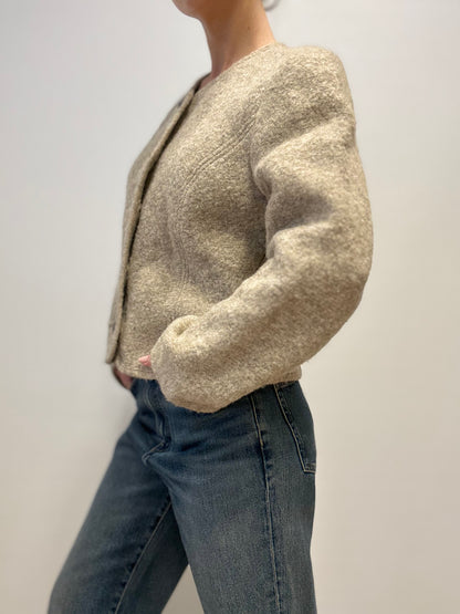 Vintage Boiled Wool Jacket by Giesswein in Beige
