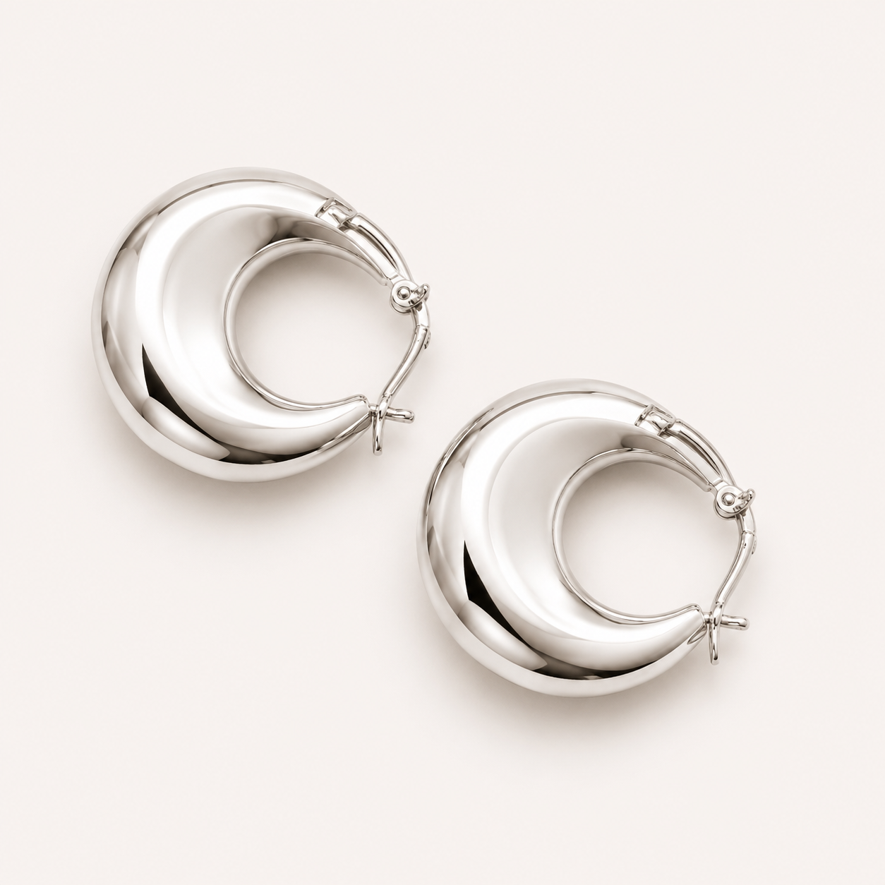 925 Sterling Zilveren Chunky Hoop Oorbellen