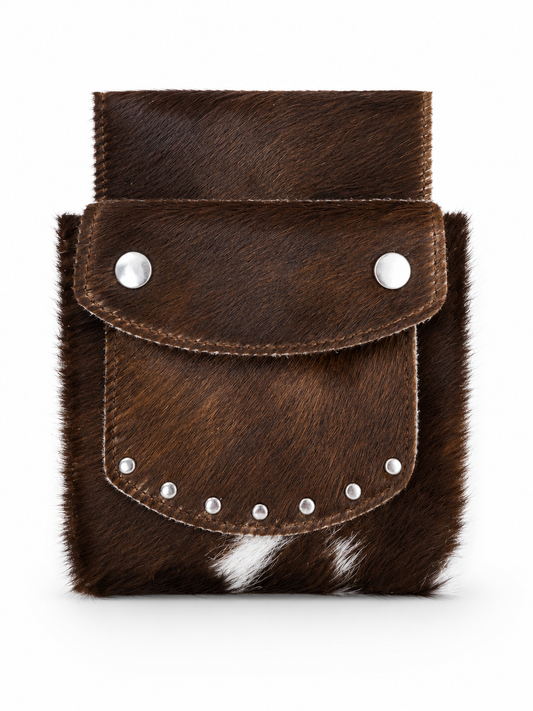Belt bag cowhide brown/white