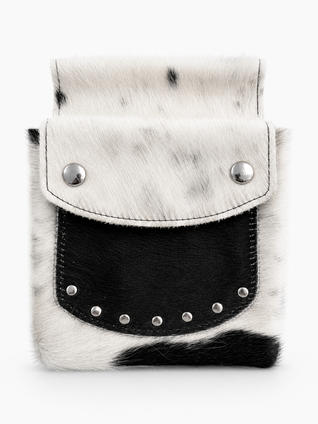 Belt bag cowhide black/white