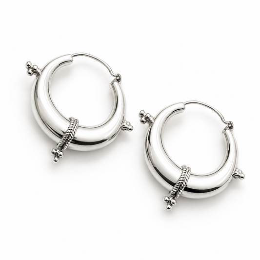 925 Sterling Zilveren Statement Hoop Oorbellen