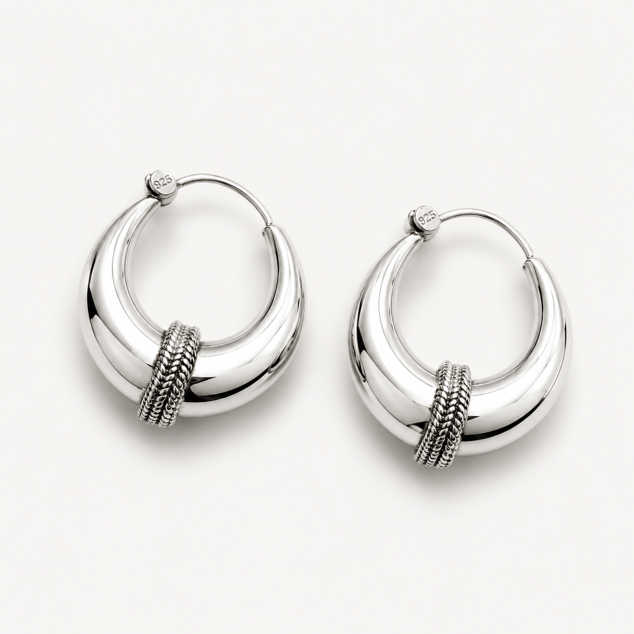 925 Sterling Zilveren Hoop Oorbellen